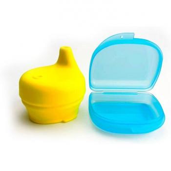 Tapa de Silicona Suave para Bebé, Con Pajita, Libre de BPA, Aprobación FDA, Caja de PP