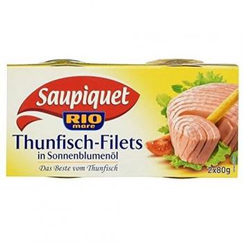 Saupiquet Thunfischfilets in Sonnenblumenöl, 2 x 80g