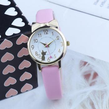 Girls' Casual Cat Wristwatch