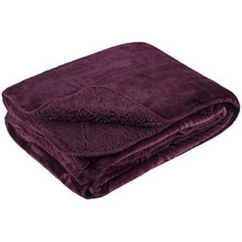 Soft Shearling Aubergine Blanket