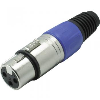 Kash 55022-B Straight 3-Pin XLR Connector, Blue
