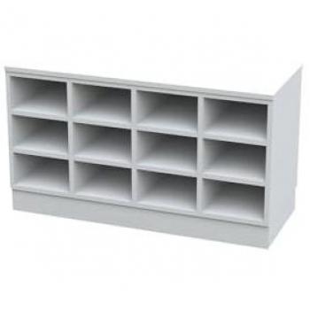 Cloakroom Sitover Bench – Kek Melamine, 9 Slots, 820 mm Length