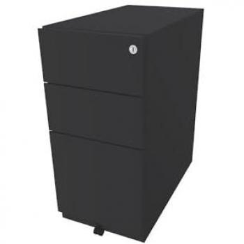 BISLEY Rollcontainer Note™, anthrazitgrau, 2 Universalschubladen, 1 Hängeregistratur