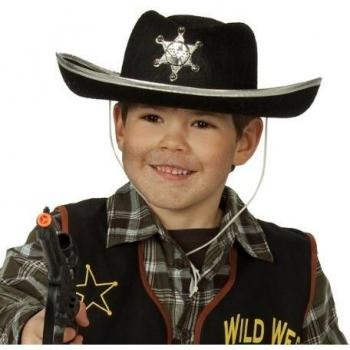 Kinder Cowboyhut in Schwarz