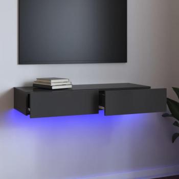 Mobile Porta TV con Retroilluminazione LED Grigio Lucido 90x35x15,5 cm