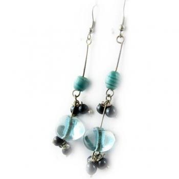 Calcutta Sapphire Gray Turquoise Earrings