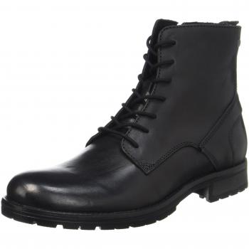 JACK & JONES Herren JFWORCA Leather-Stiefel – Schwarz – EU 42 – Klassisch