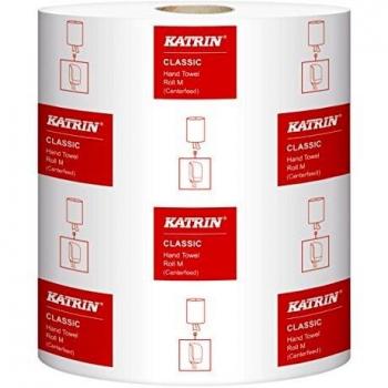 Katrin 485049 Dévidage central à la main Séchage Rouleau 1 épaisseur EN RELIEF 300 m Blanc