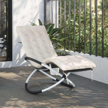VidaXL Gartenliege mit Auflage Schwarz und Grau Geometrisch