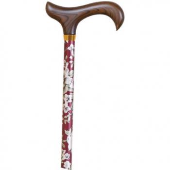 Muleta Roja de Flores en Madera con Longitud Ajustable