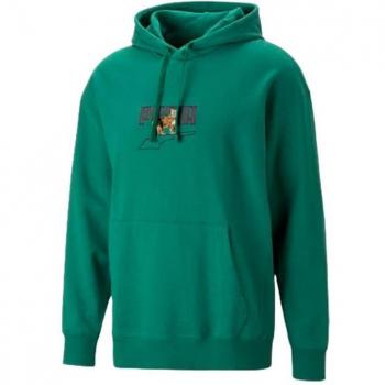 Puma DOWNTOWN Logo Hoodie grün