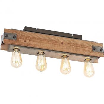 Ceiling Light with 4 E27 Bulbs: Lindby Nilaska (Dimmable, Black, Antique Finish)