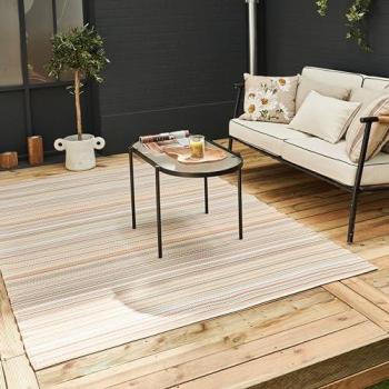Rainbow Striped Waterproof Outdoor Rug