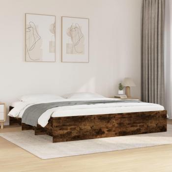 VidaXL Engineered Wood Bed Frame 180x200 cm Smoked Oak Super King