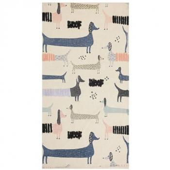 Kids Floor Rug Cotton Animal Dog Print 80 x 150 cm Handwoven Multicolour