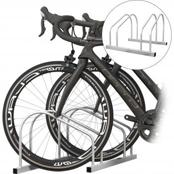 Rastrelliera SportNow per 2 Biciclette in Acciaio: Dimensioni 50x34x27,5 cm, Colore Argento