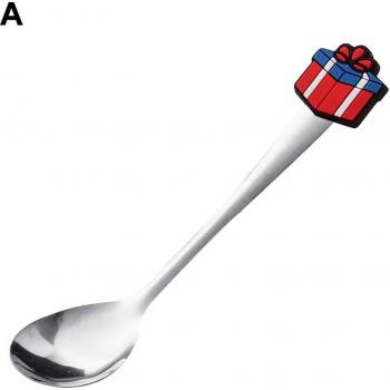 Tragbarer Dessert‑Löffel mit niedlichem Kopf aus Edelstahl