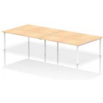 White Frame 4-Person Office Bench