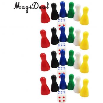 MagiDeal 24 Chess Pieces and Dice Game Accessories