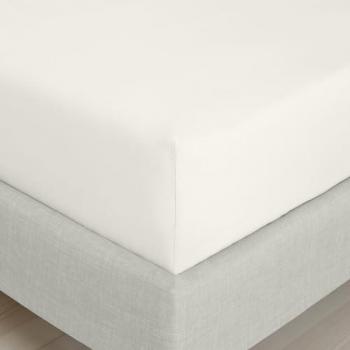 Cream Single Extra‑Deep 200‑TC Cotton Percale Sheet – 32 cm Depth