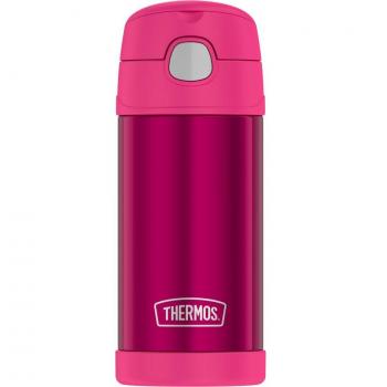 THERMOS FUNTAINER 0,35L Pink Edelstahl Isolier-Trinkflasche mit Strohhalm und PP-Verschluss
