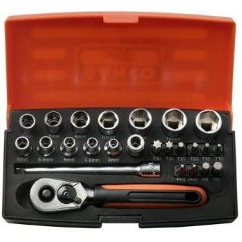 Bahco Kit de douilles 1/4, 25 PCS