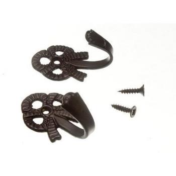 Curtain Tie Back Hold Back Hook Small Bow 45mm Black with Screws