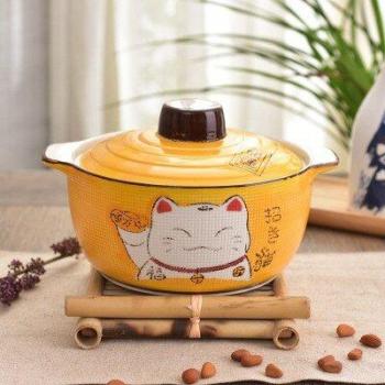 9 Inch Cartoon Lucky Cat Soup Bowl