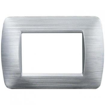 Satinsilber Space 3P Kunststoffplatte (Ettroit Ln85315) – Bticino Living Light Einsatz