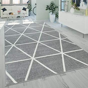 Tappeto moderno grigio a pelo corto 120x170 cm
