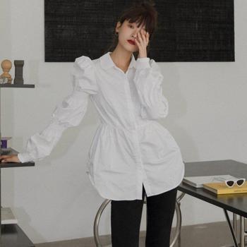 Blusa Cálida Otoñal XITAO Cuello Rizado