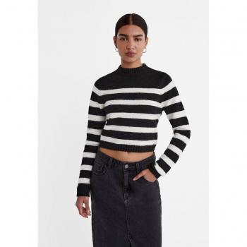Stradivarius Modischer Cropped-Pullover Schwarz L
