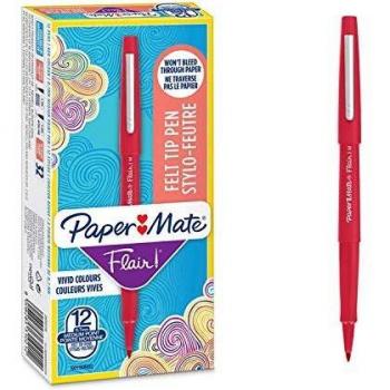 Rotulador Paper Mate Flair Medium Rojo (12 Unidades)