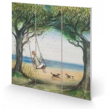 Joe Ramm Airborne Square Wood Print 30cm Black