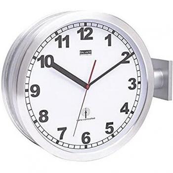 Funkgesteuerte Bahnhofsuhr 38 cm Silber