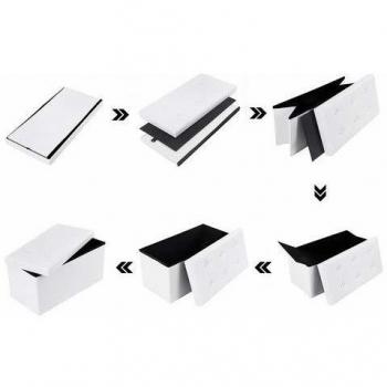 Faux Leather Caddy Ottoman