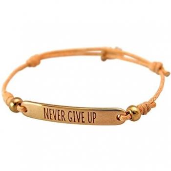 Elegantes Knotenarmband „Never Give Up“ in Roségold