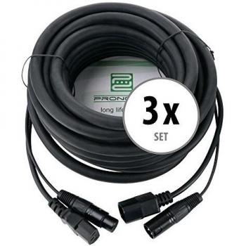 3er Set Pronomic Stage IECD-10 DMX Hybridkabel C/DMX