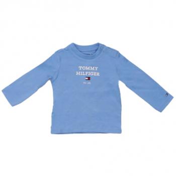 Top Bambina Tommy Hilfiger Blu Baby Logo L/S