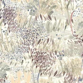 Hand-Painted Beige and Brown Wallpaper for Walls