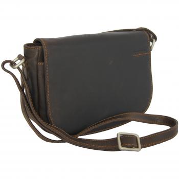 Brown 24 cm Leather Shoulder Bag