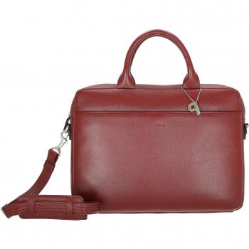 Sac à ordinateur portable en cuir rouge Milano