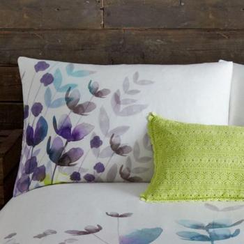 220‑TC John Rocha Bliss Cotton Floret Pillow Cases (White)