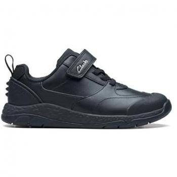 Clarks Leder Schulschuhe Steggy Stride Schwarz für Kinder