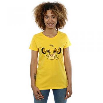 The Lion King: Simba Face Graphic Tee – Yellow, Cotton, XL