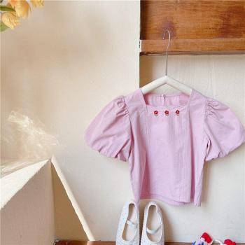 Summer Floral Embroidery Blouse for Baby Girls