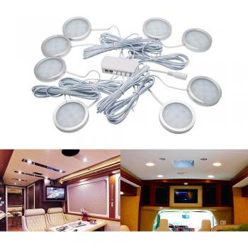 8PCS 12V Warm LED Dome Lights for VW T4 T5 Camper Van Motorhome 3000K