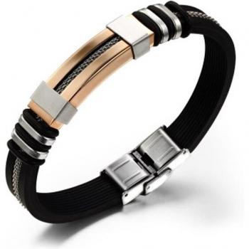 Bracelet en Acier et Silicone pour Hommes
