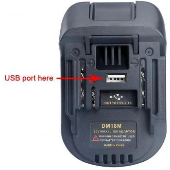 Batterie 20V à 18V avec adaptateur Dm18M pour outils Milwaukee et Makita