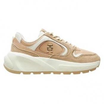 Beige Tommy Hilfiger Chunky Leather Sneakers for Women – US 7.5 / EU 38